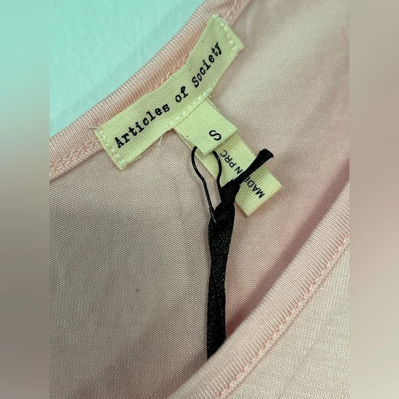 NWT pink articles of society asymmetrical tank top muscle tee size small - Picture 2 of 3